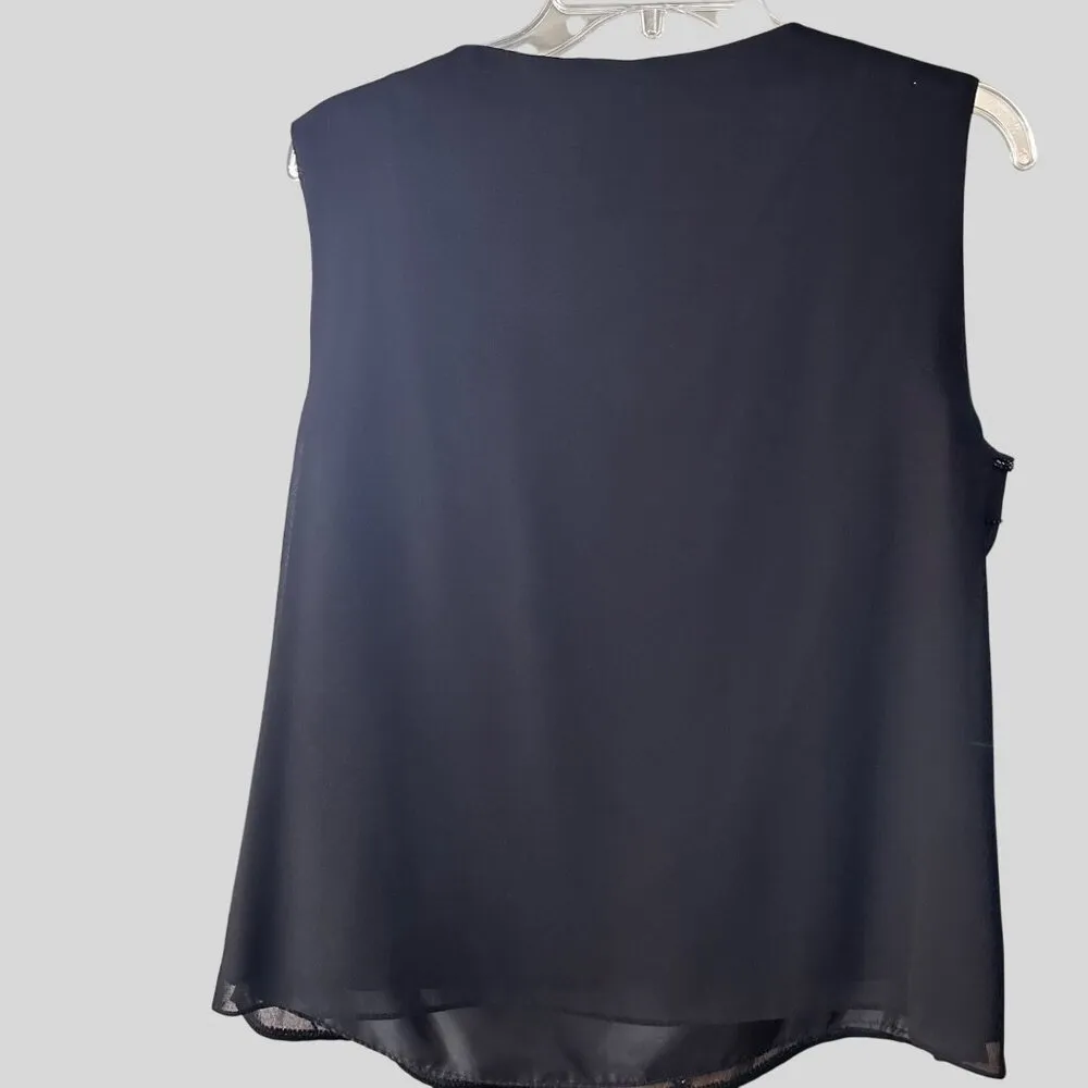 R&M Richards SZ 14 Beaded Jacket Sleeveless Top Set Sheer Fabric Elegant Design - Image 7