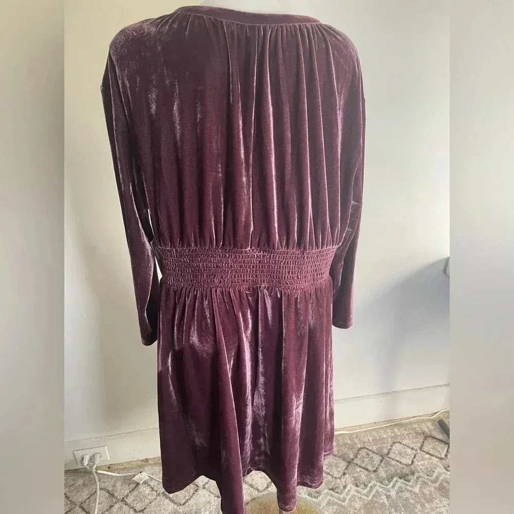 TERRA SKY Crushed‎ Velvet Purple Dress NWT 1X 16/18 0103 - Image 9