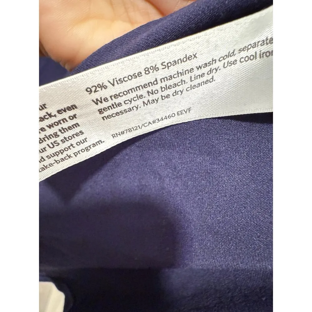 Eileen Fisher Stretch Casual Athleisure Minimalist Dress Navy Petite Small - Image 3