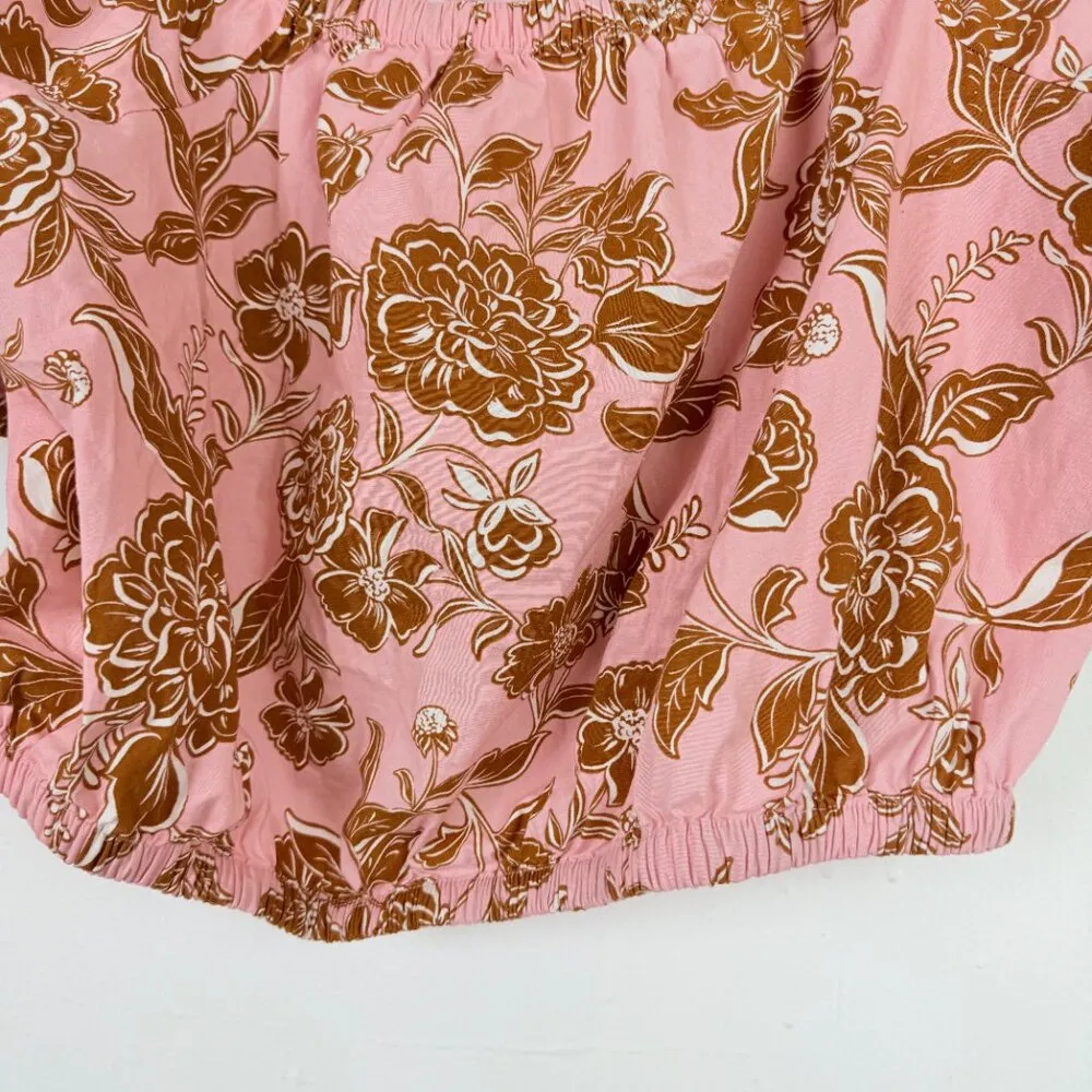 NWT  Classic Crop Square-Neck Puff-Sleeve Top Pink Plus Size 14/16 - Image 5