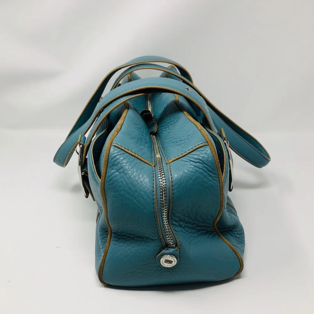 COLE HAAN teal blue leather purse - Image 2