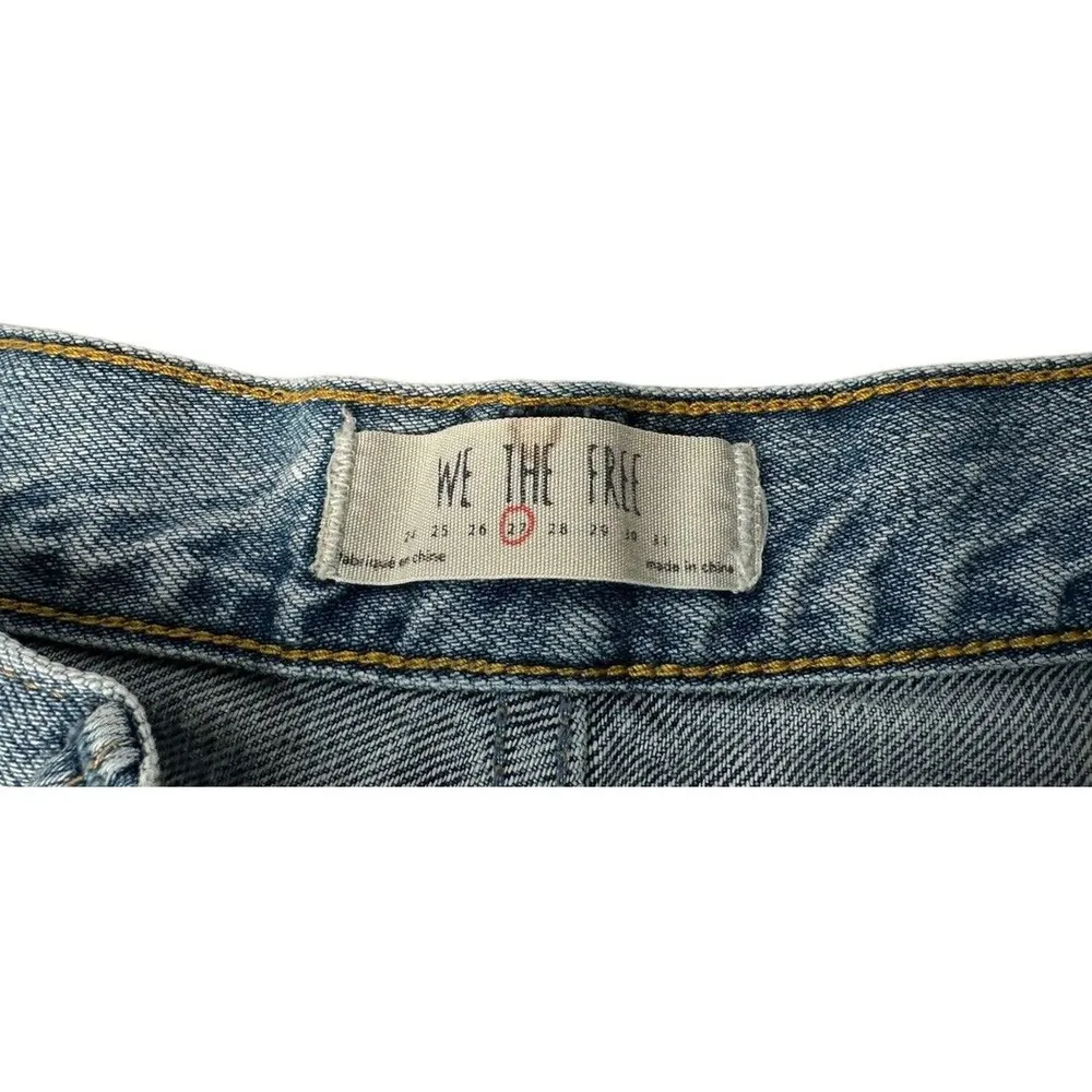 We The Free FP Distressed Button Fly Cut Off Booty Jean Shorts 100% Cotton Sz 27 - Image 4