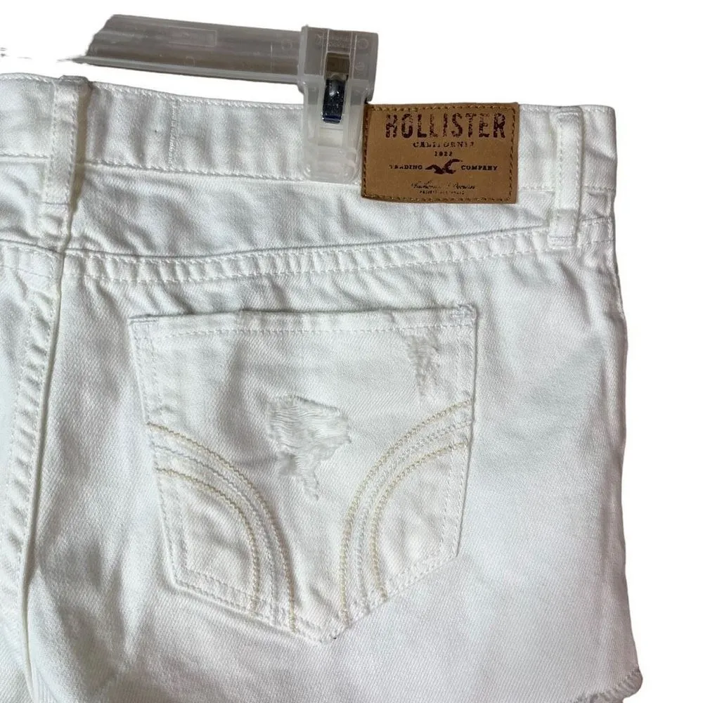 Hollister White Low Rise Short Shorts Size 5 - Image 8