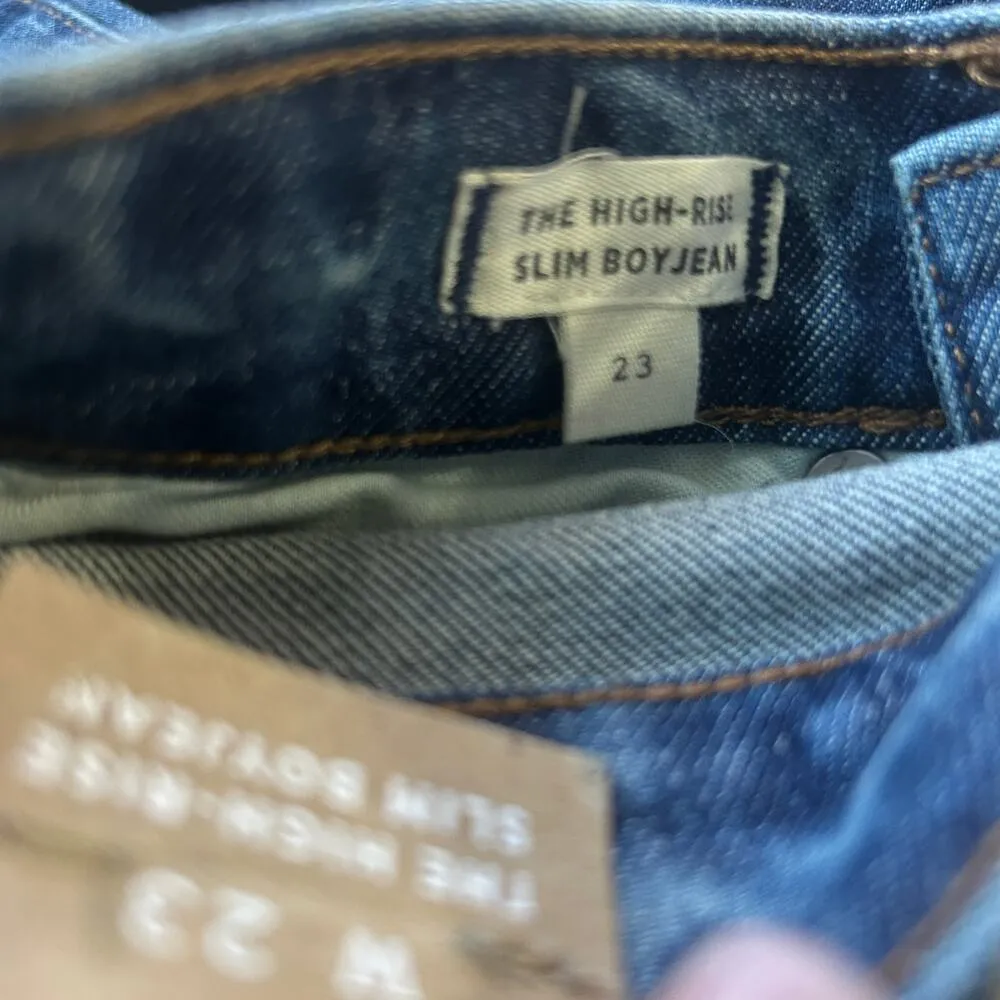 NEW Madewell The High-Rise Slim Boyjean: Eco Edition Medium Wash Skinny Size 23 - Image 6