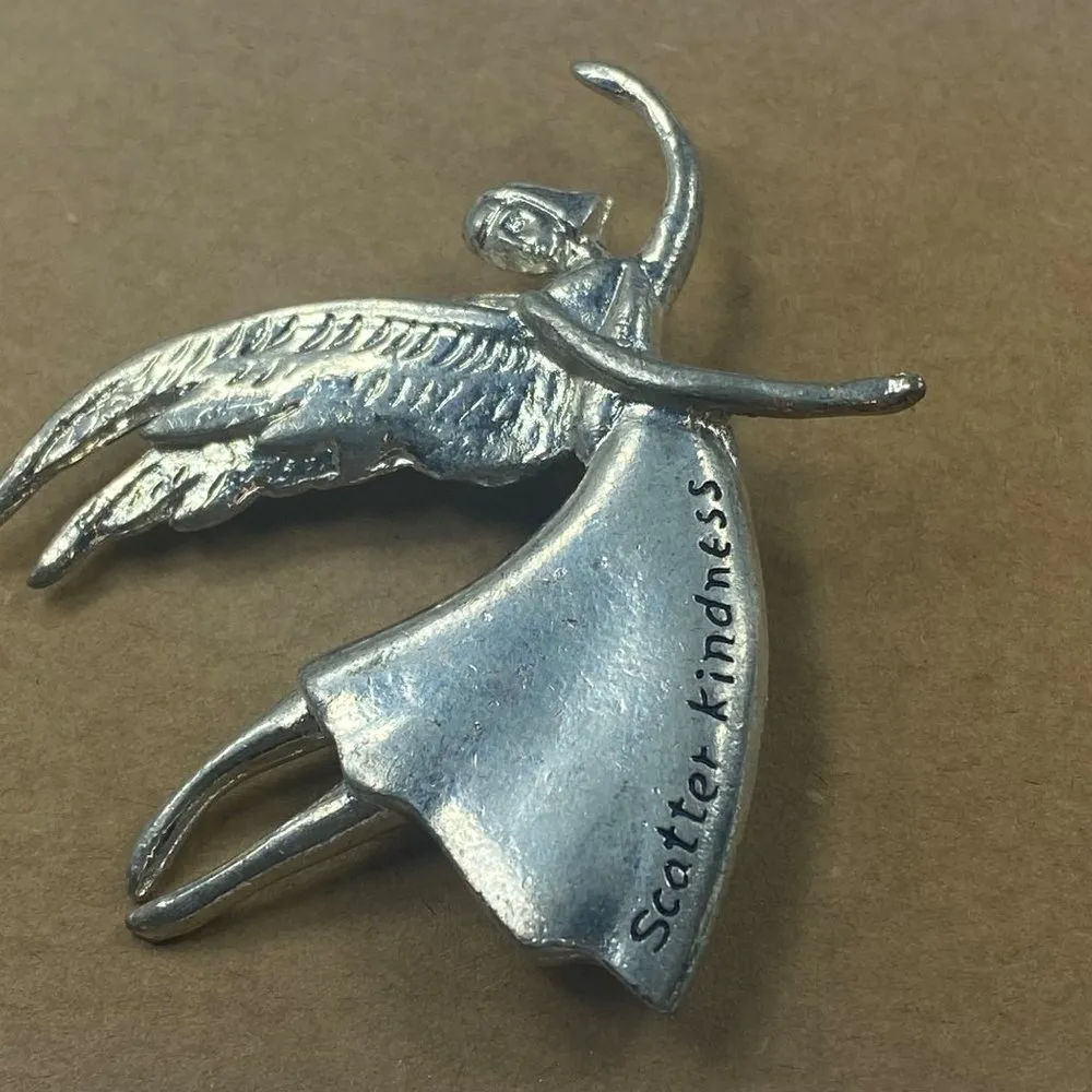 Silver Tone Vintage Angel Fairy Scatter Kindness Jewelry Pin Brooch Pendant - Image 13