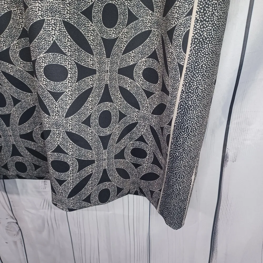 Gretchen Scott Jersey Mandarin Dress Hooplah Gray Blue Geometric Stretch Black Size XL - Image 8