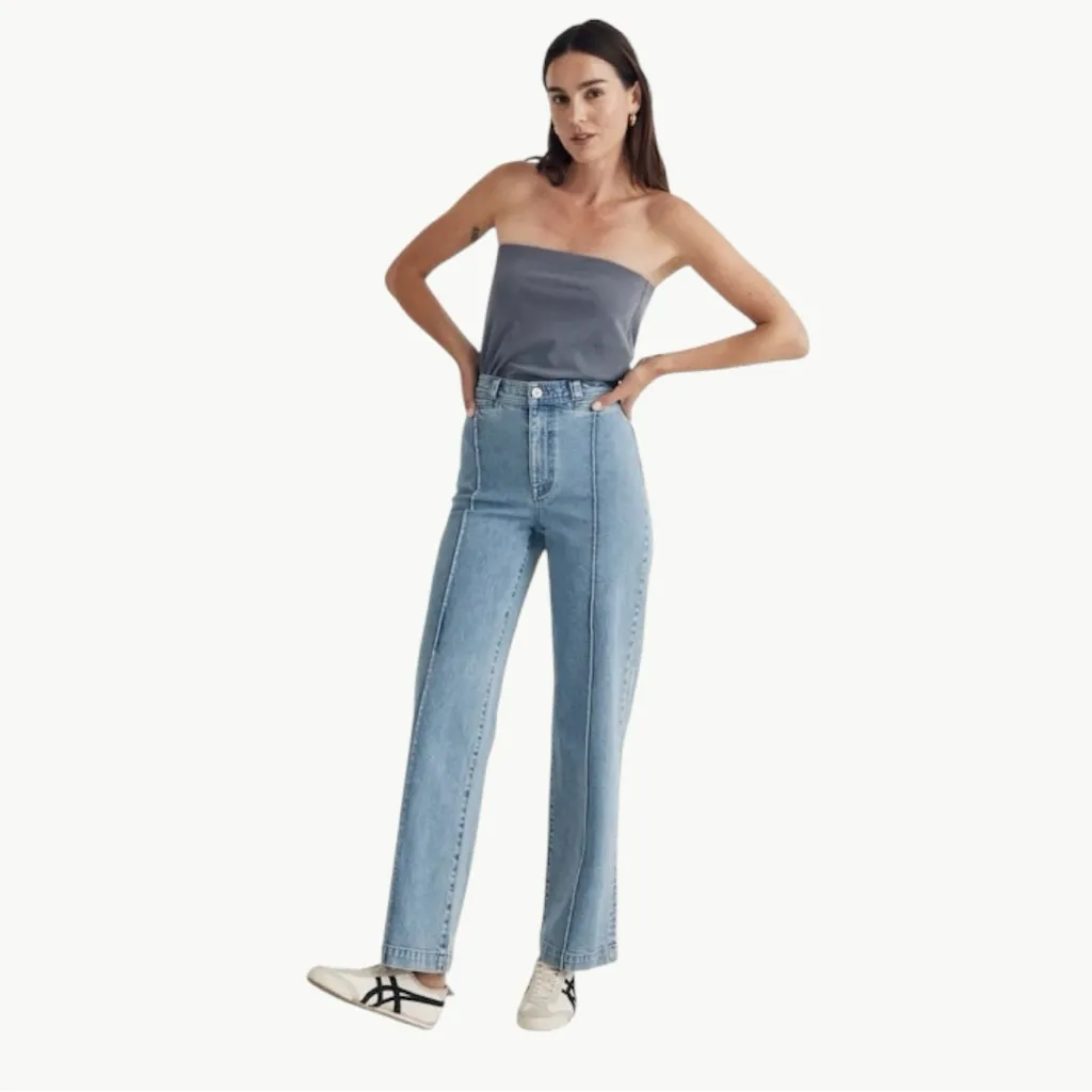 Madewell The Perfect Vintage Wide-Leg Front Seam Jean | Sz 28 | Paradelle Wash - Image 4