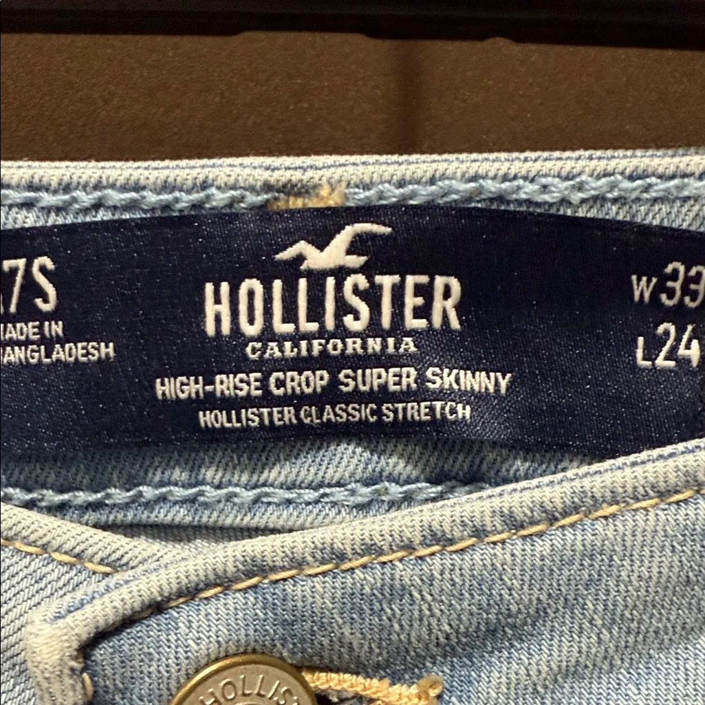 Hollister High-Rise Crop Super Skinny Classic Stretch, Size 17S (W33, L24) - NWT - Image 2