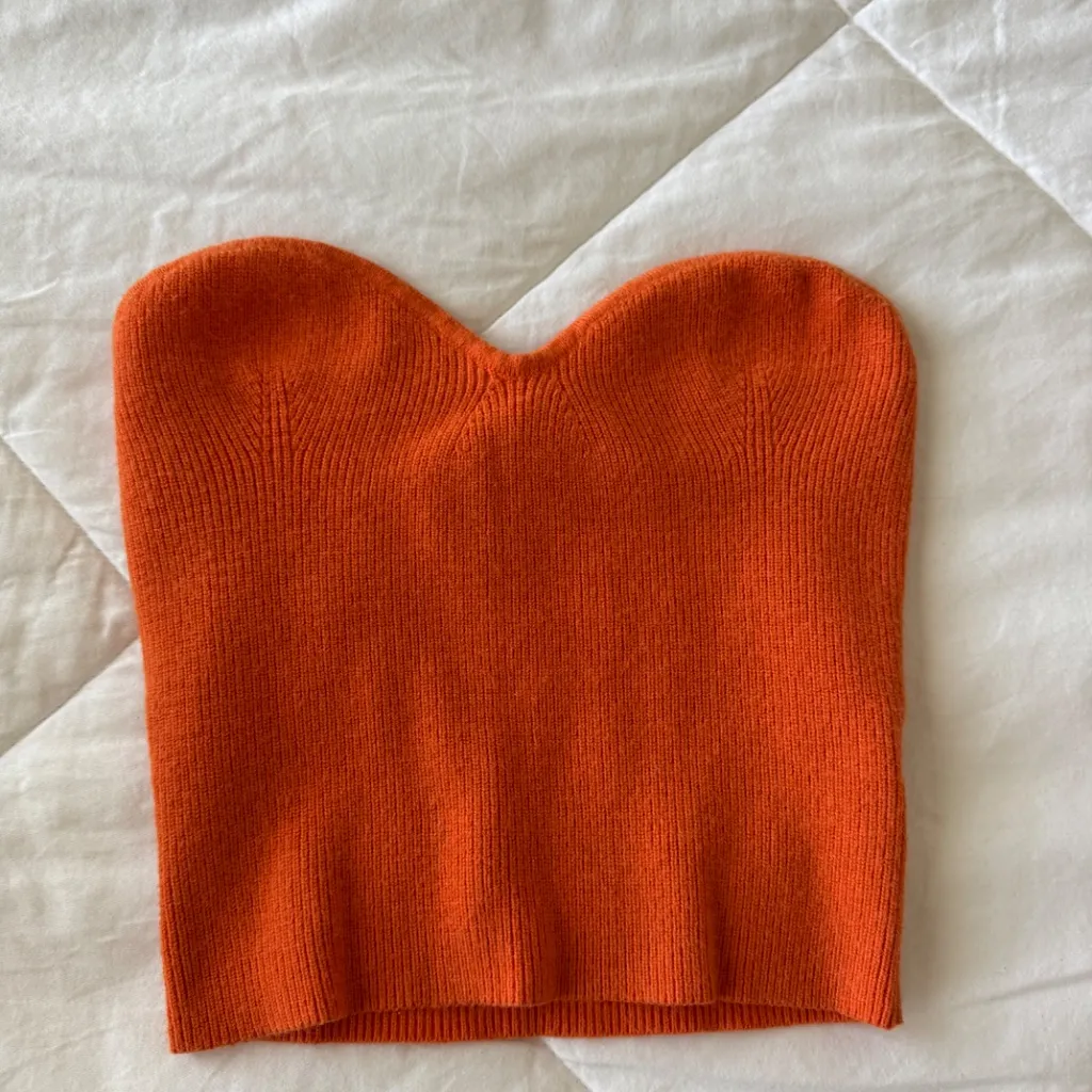 Princess Polly Alima Strapless Top Orange - Image 2