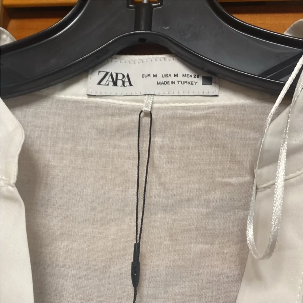 Zara White Lace Detail Blouse - Image 3