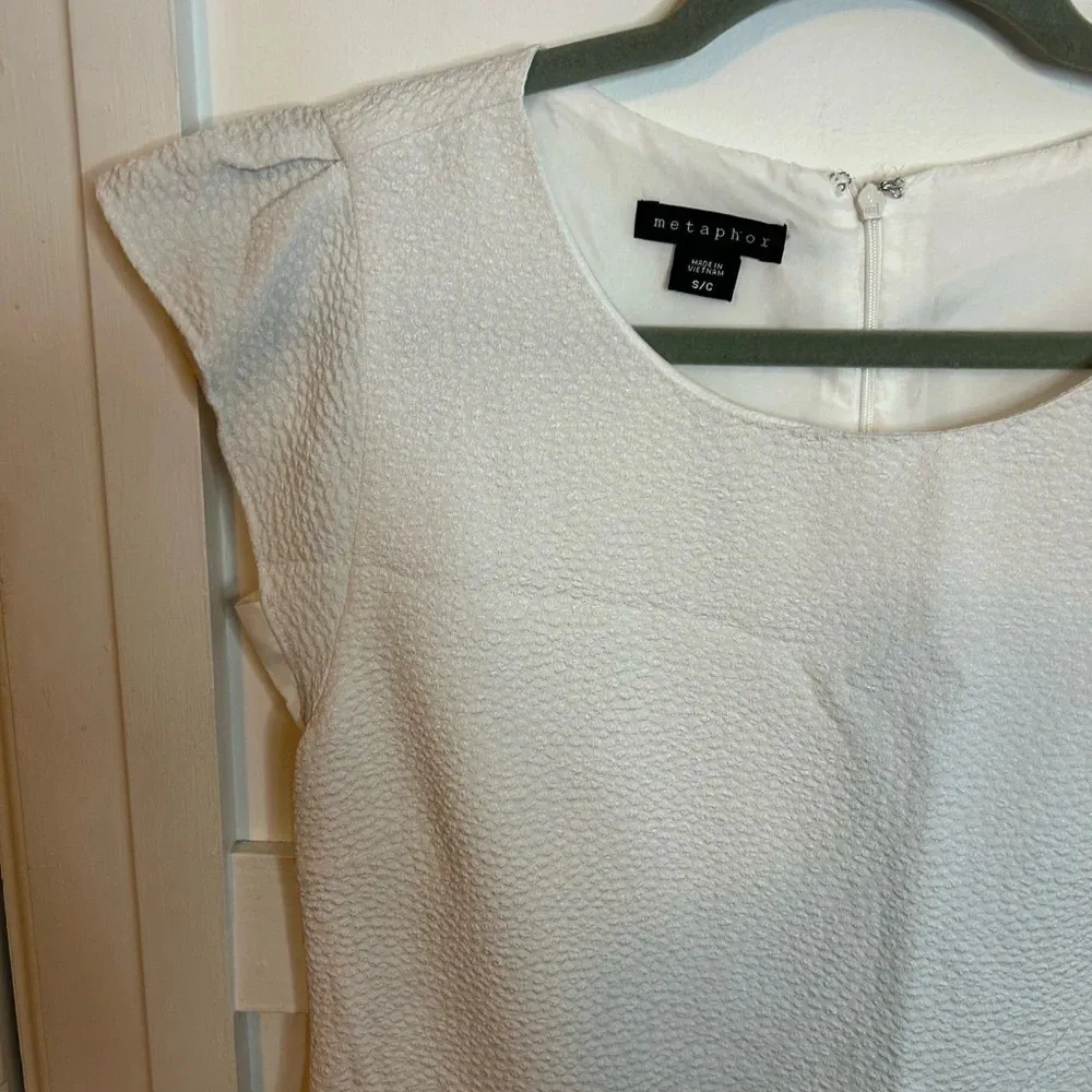 Metaphor White Textured Mini Dress - Image 5