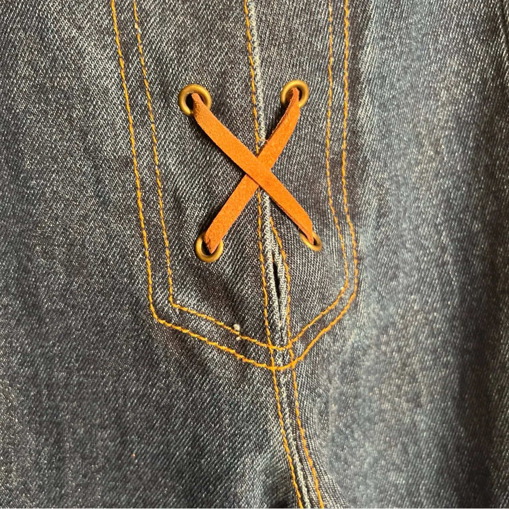 Women’s Traxx Vintage Cowboy Western Laced High Rise Blue Denim Jeans, Y2K|Sz:14 - Image 7