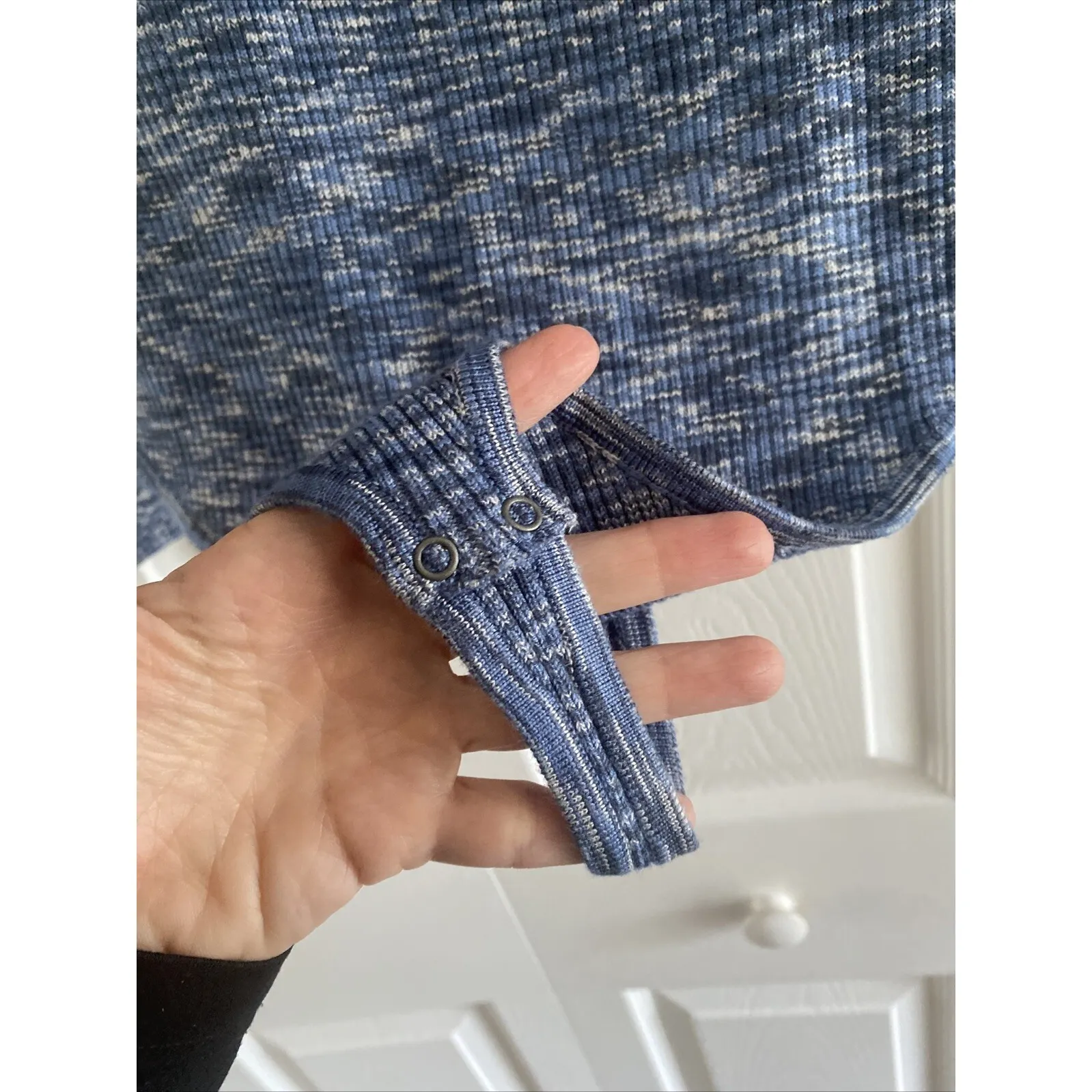 Abercrombie Fitch‎ Women's Large Blue Ribbed Knit Bodysuit NEW Clean Girl Boho - Image 6