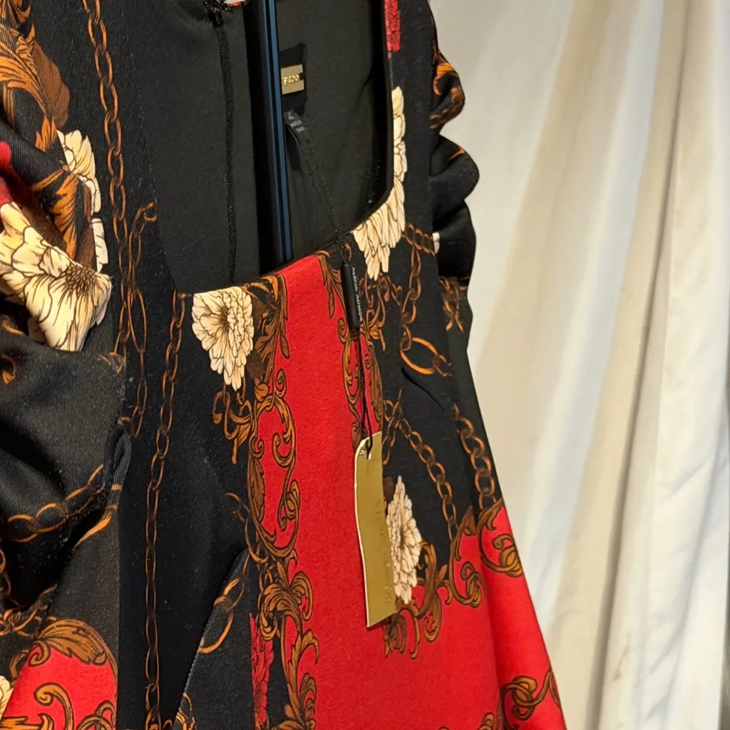 Alexia Admor Elizabeth Sheath Black and Red 3/4 length puff sleeves Size 6 NWT - Image 5