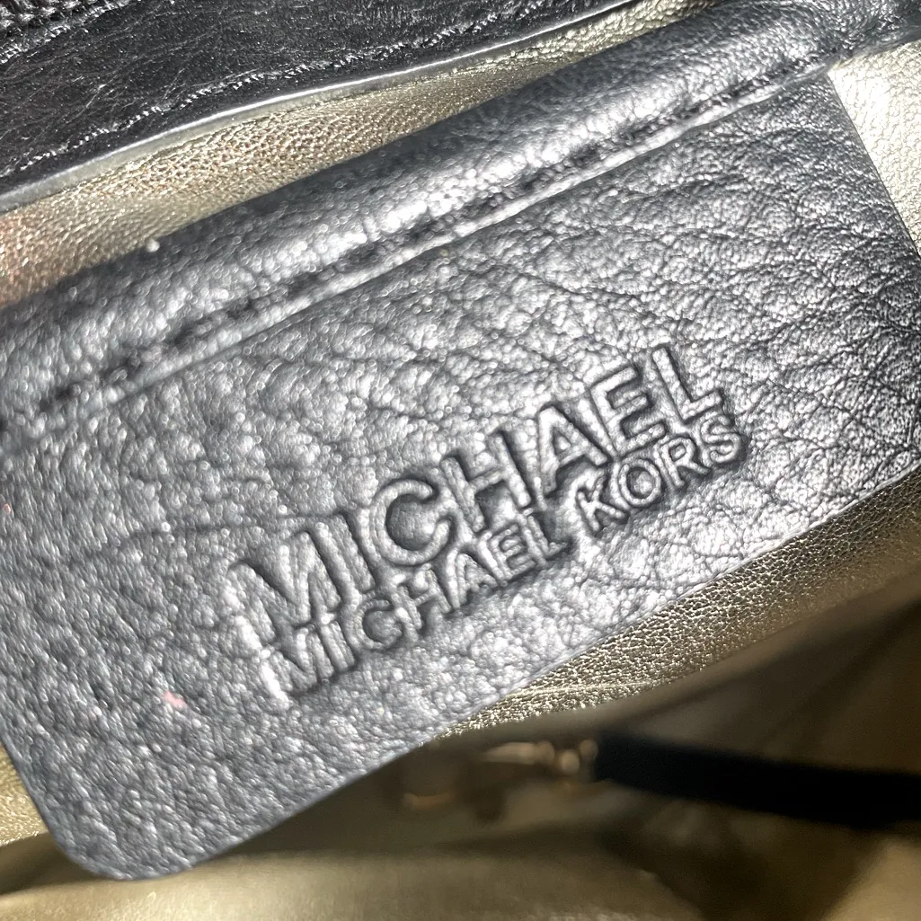 Michael Kors Black Leather Jet Set Tote Bag Shoulder Purse Classic Minimalist - Image 9