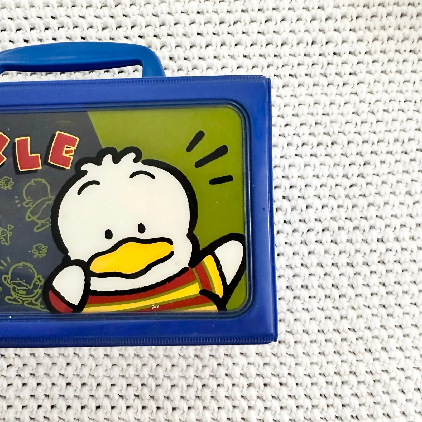 Pekkle Sanrio 95 Vintage Vinyl Window Case Handle Snap Closure Collapsible Blue - Image 9