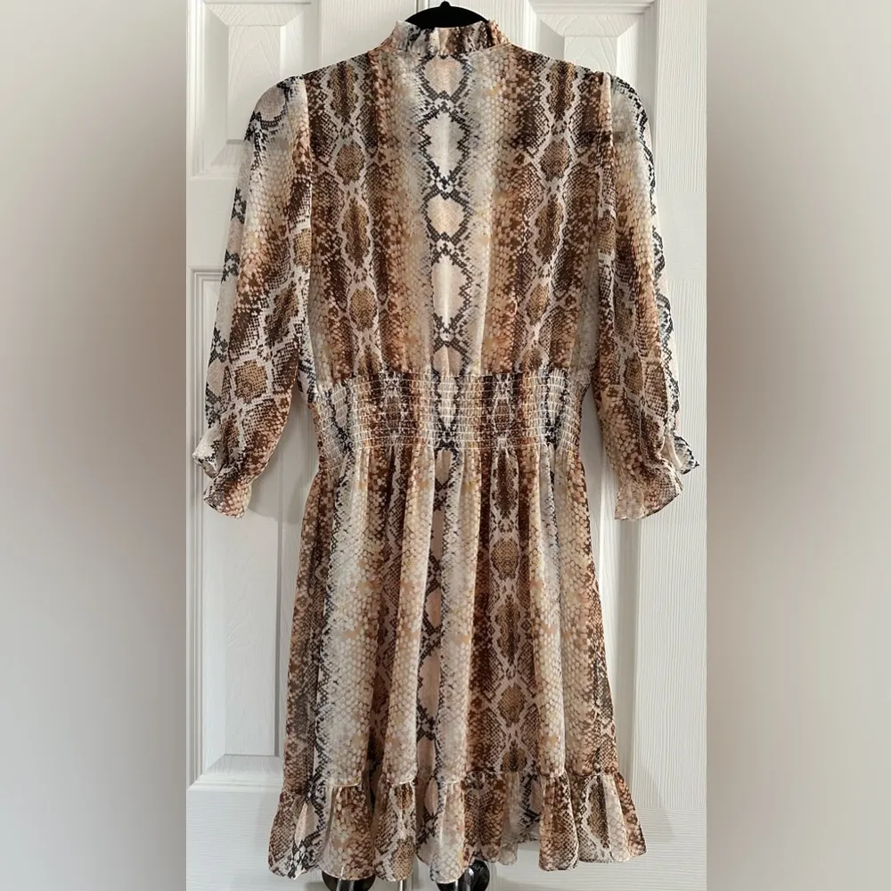Maje snake print mini dress size 2 medium - Image 3