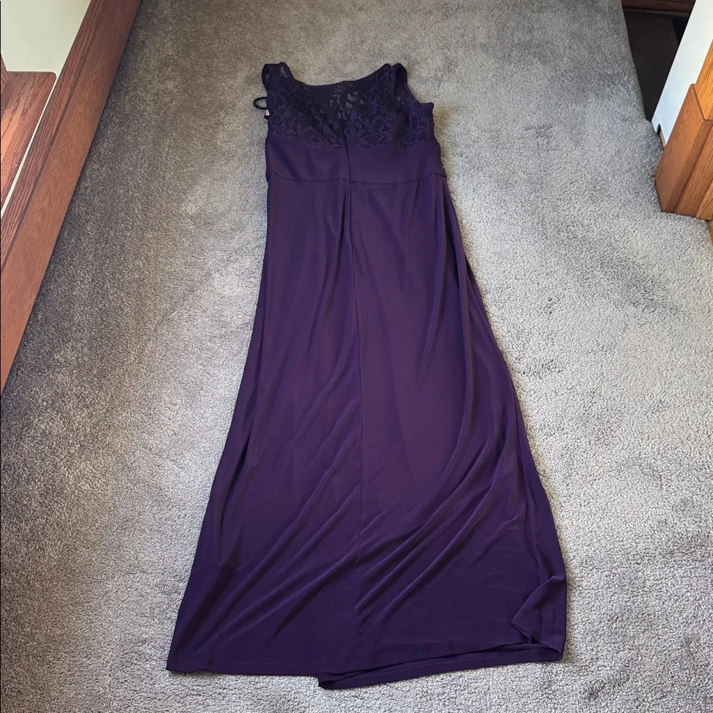 R&M Richards Plum Purple Ruched Dress SIZE 12 - Image 6