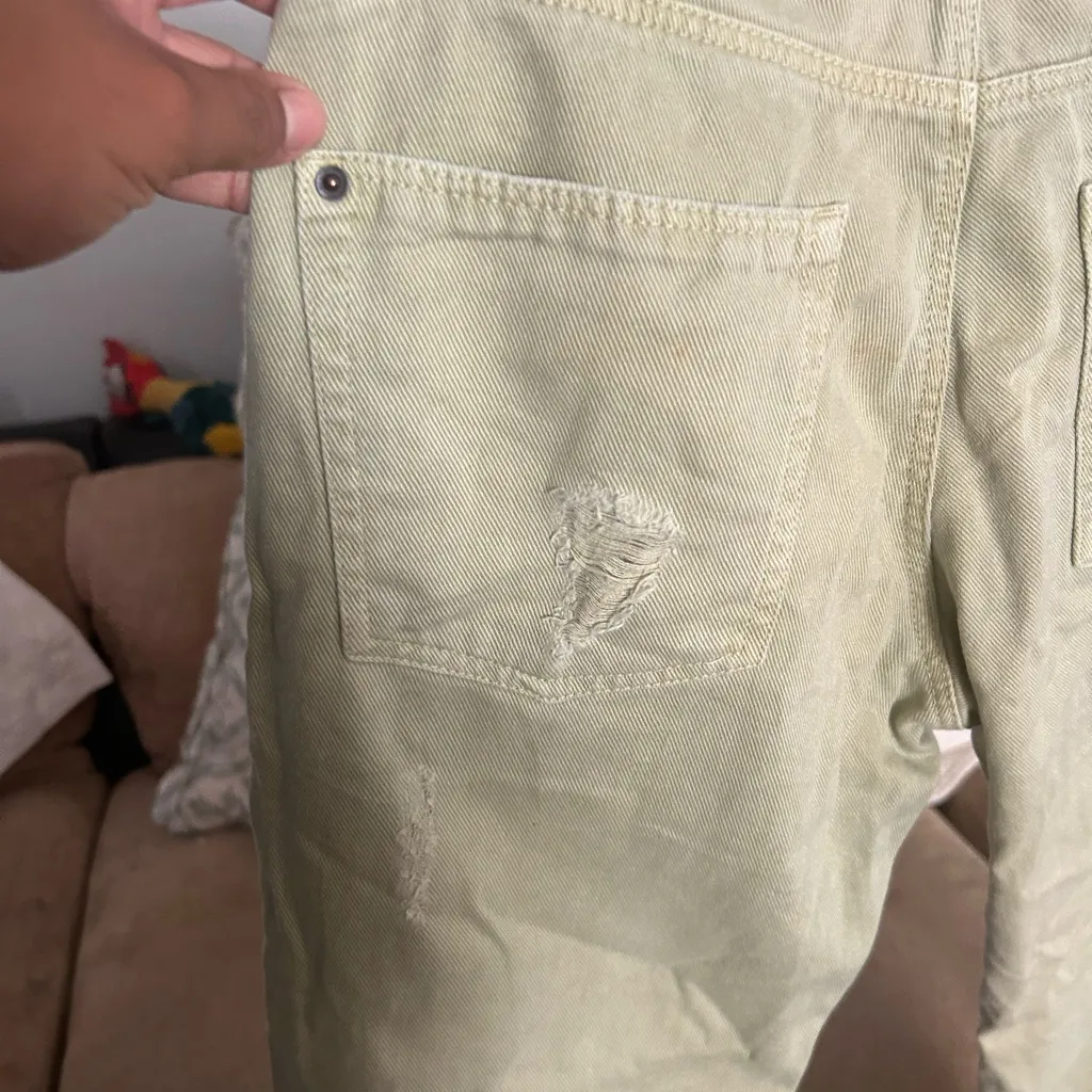 Zara Basic Vintage Denim in Light Green - Image 8