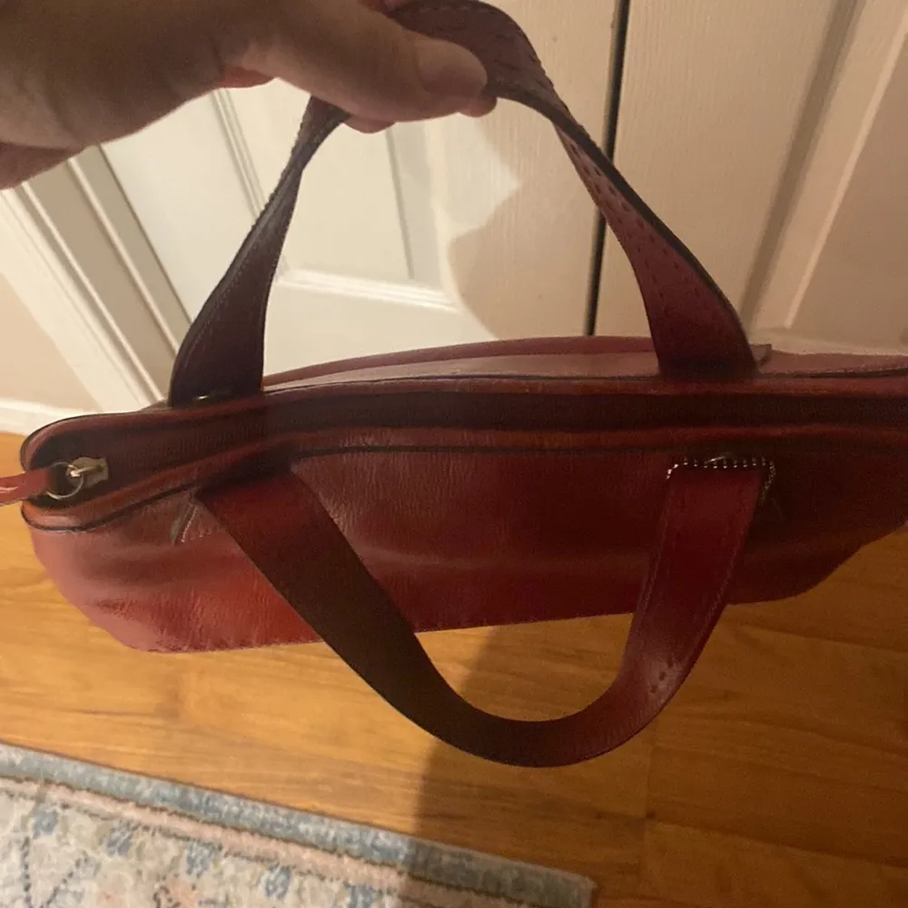 COPY - Medium Fossil Red Shoulder Bag with Smooth Leather Finish - Image 4