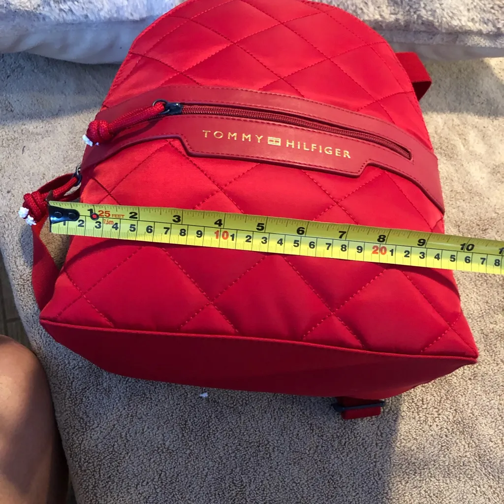Red Tommy Hilfiger backpack purse. 9”x12”. New with tags. - Image 8