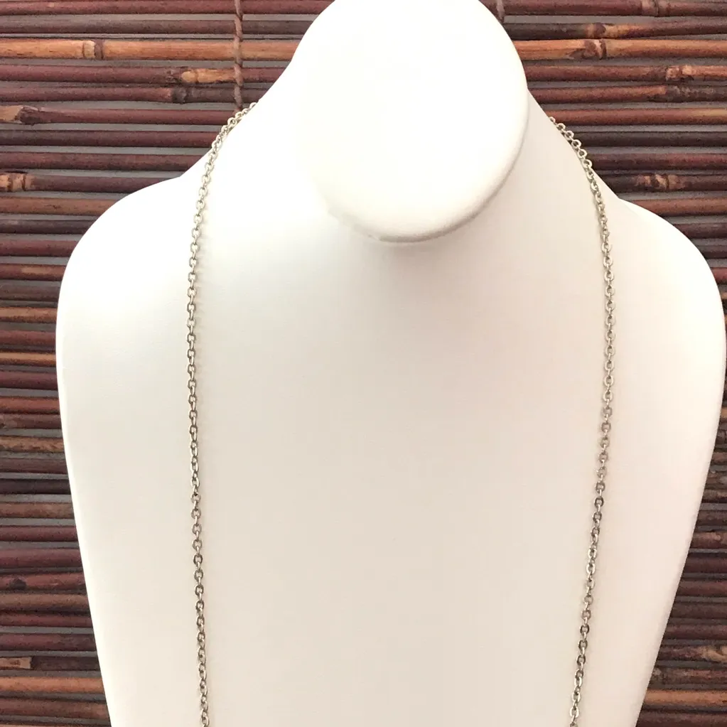 White House Black Market Long Necklace with Faux Opal Arrow Pendant - Image 2