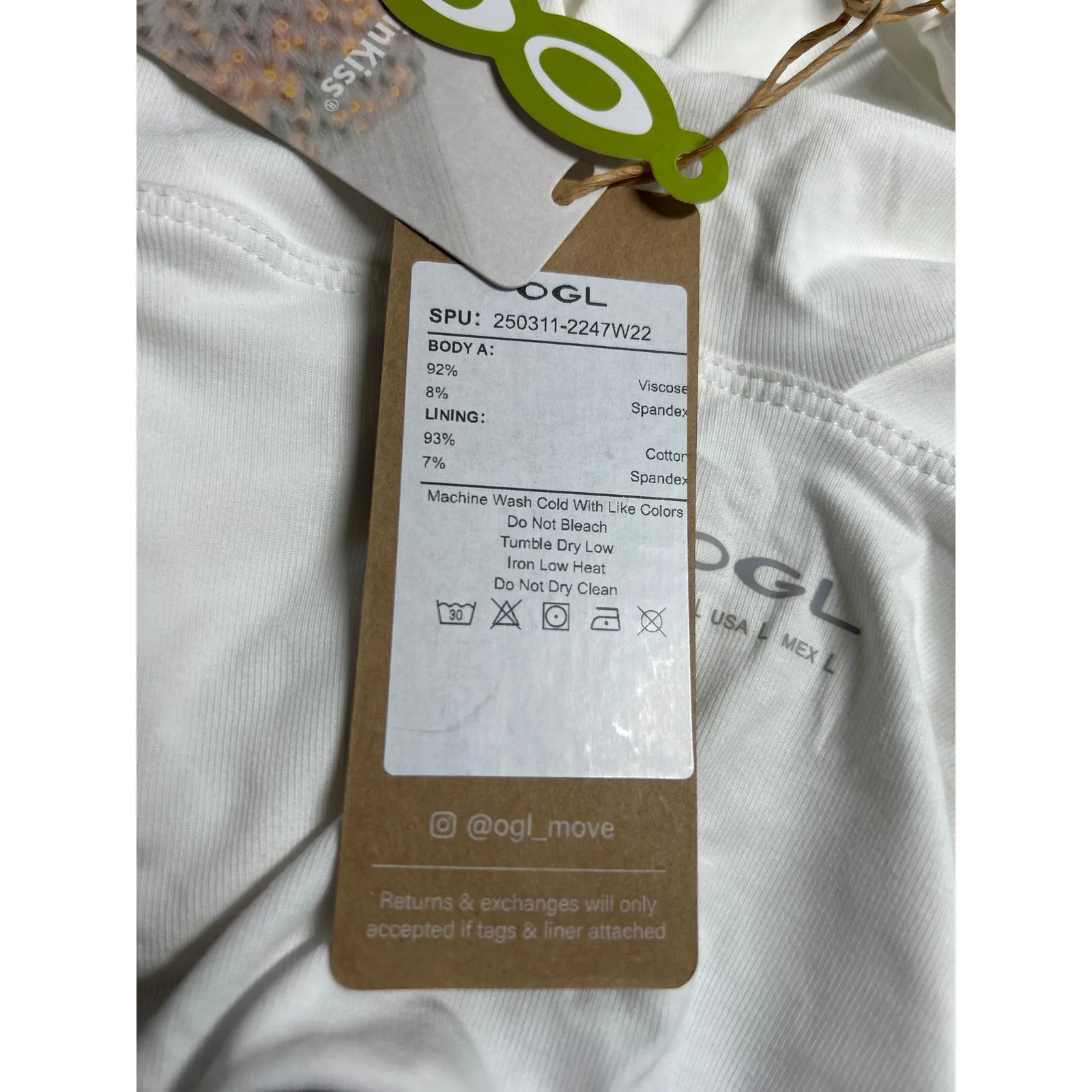 OGL Women's Criss Cross Off Shoulder Slim New Airy Brami Top Pure White L New Size L - Image 9