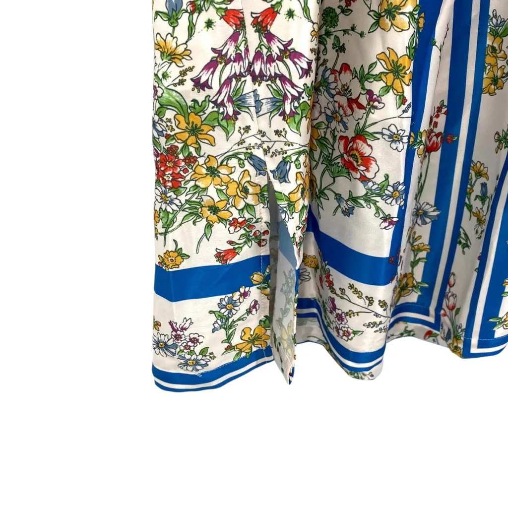 ModCloth Sunlit Reverie Blue Floral Satin A-Line Dress - Image 9