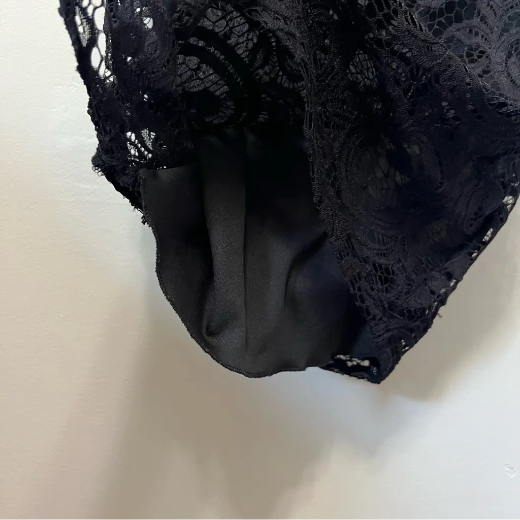 Bisou Bisou Michelle Bohbot Black Sleeveless Lace Overlay Dress Size 4 - Image 4