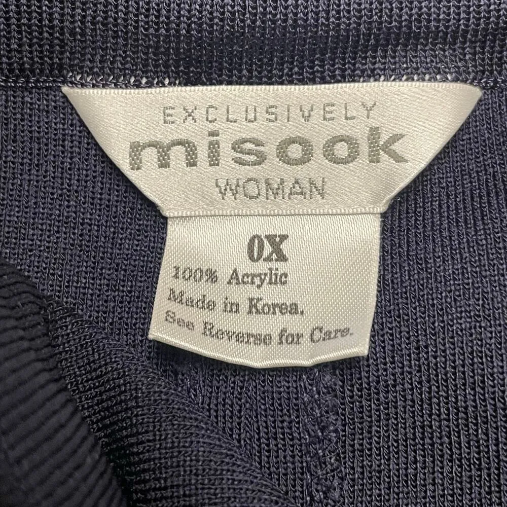 Exclusively Misook Pants Womens 0X Blue Pull On High Rise Stretch Classic Office - Image 2