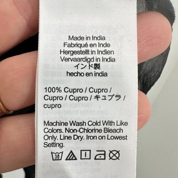 J. Crew Women's Size 8 Black Ruffle button-up shirt in crinkle chiffon Sheer NWT - Image 9