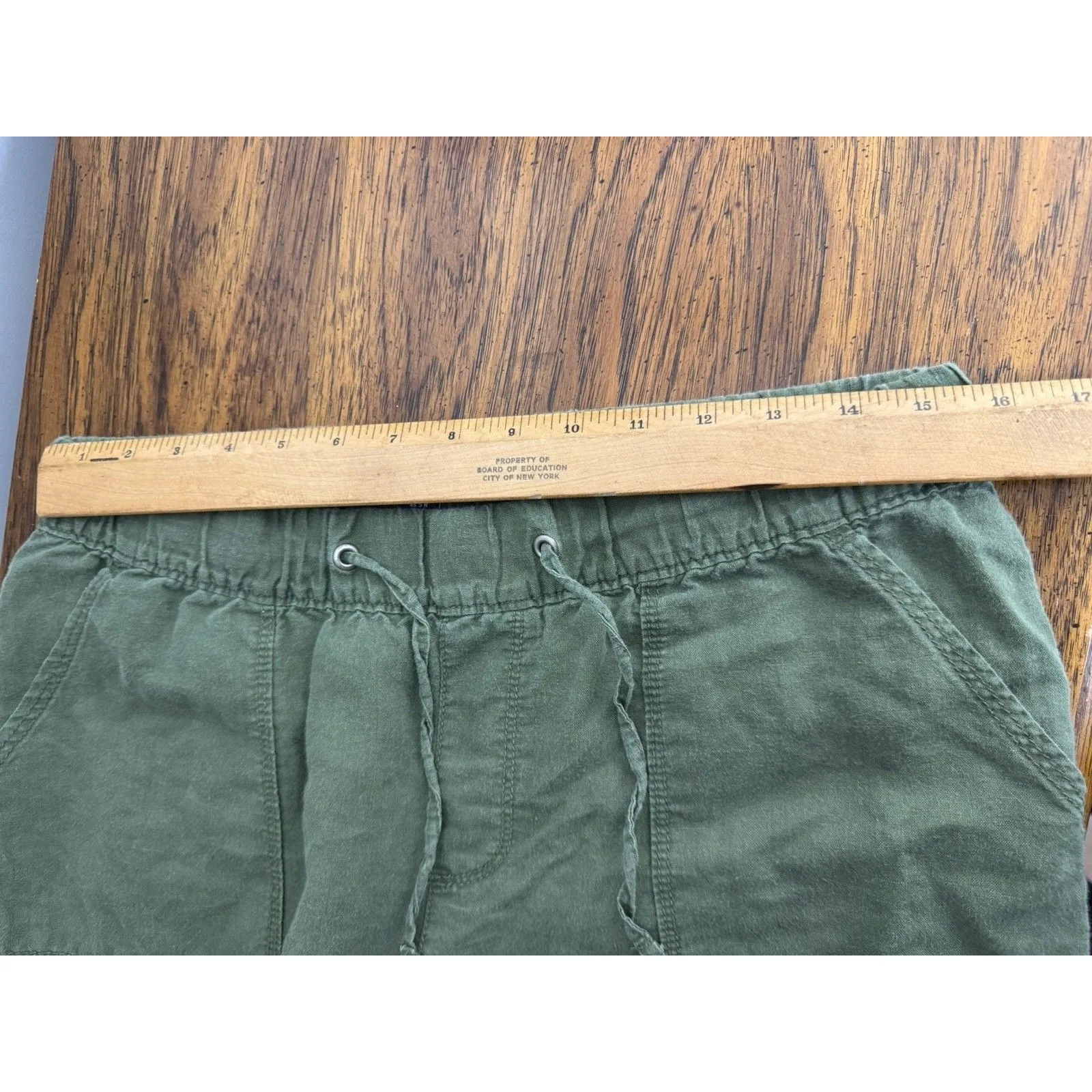 Gap Linen blend Capris Ankle Pants Women Size S‎ R Army Green Coastal - Image 8