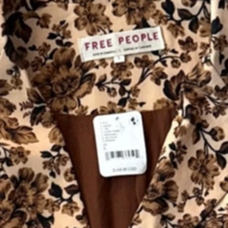 Free People Cali Floral Print Boxy Single Breasted Blazer Sand‎ Combi Size Large - Image 7