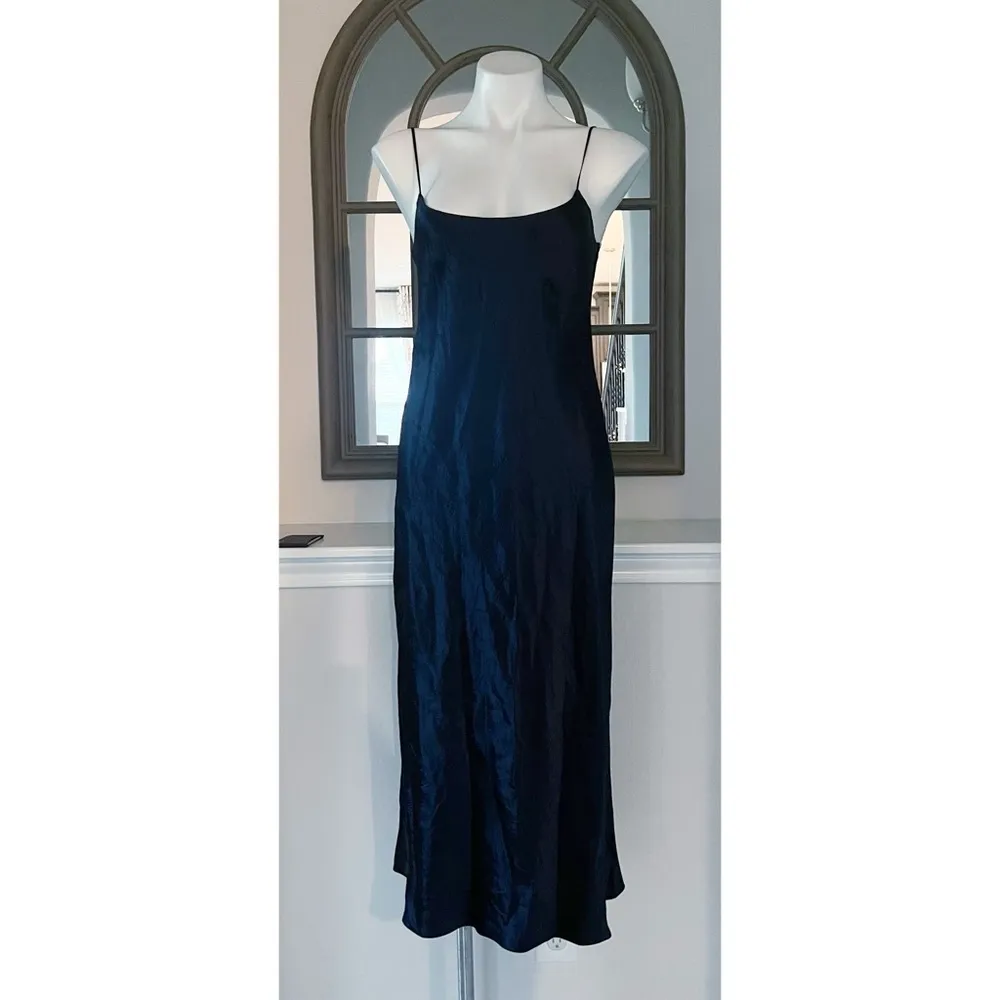 VINCE Satin Slip Dress in Coastal Blue, Size M New w/Tag Retail $325 - Image 6
