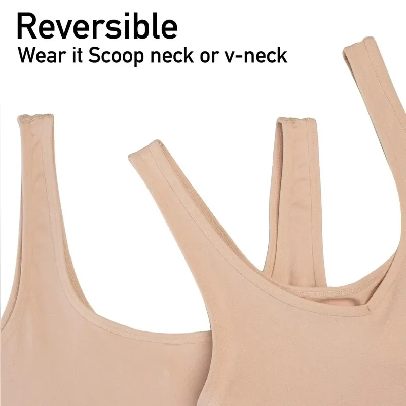 Seamless Smooth Wide Strap Smoothing Camisole Shapewear Tank Women's OS Nude - Image 2