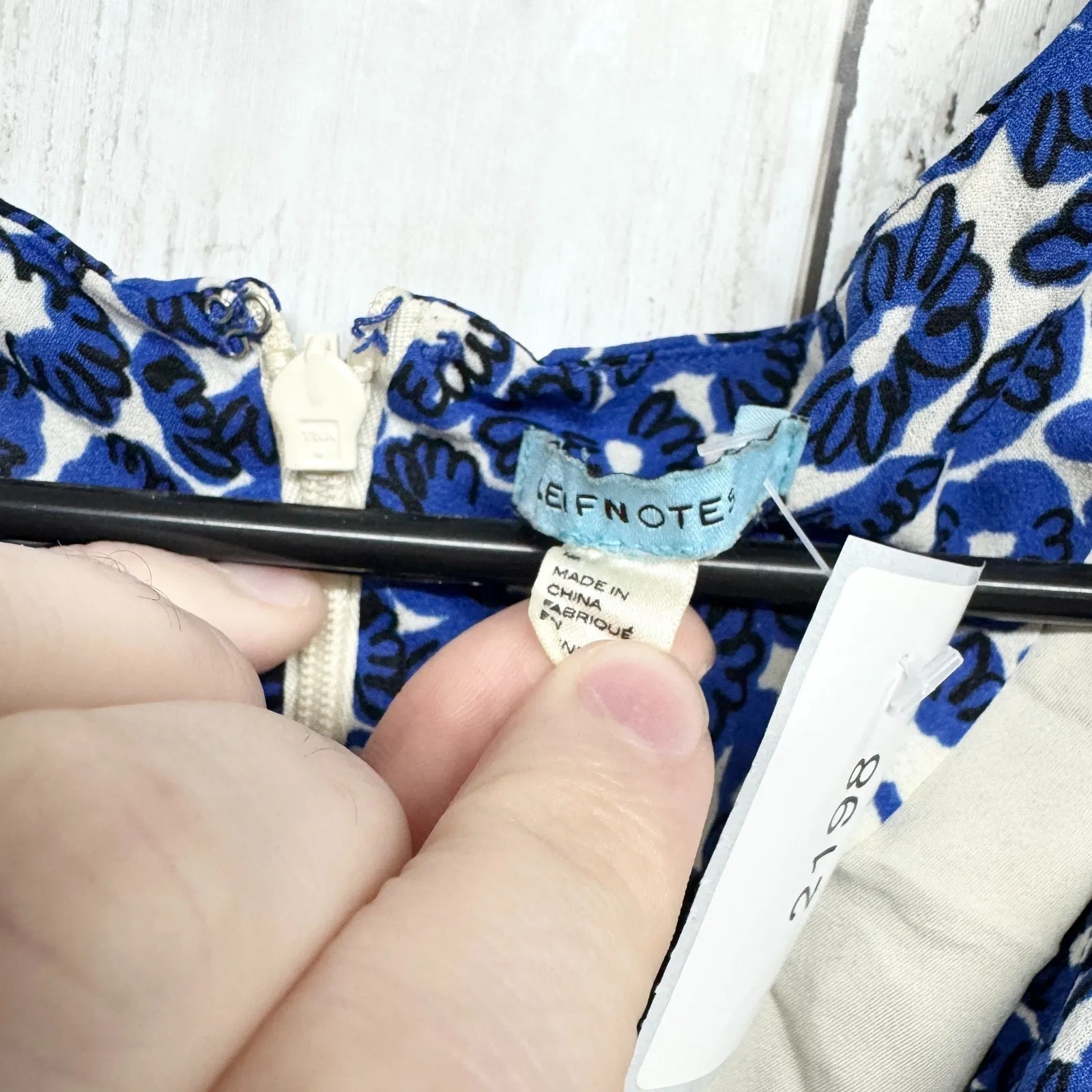 Anthropologie Leifnotes Dress Women Size 12 Drafted Petals Romper Blue Floral - Image 2