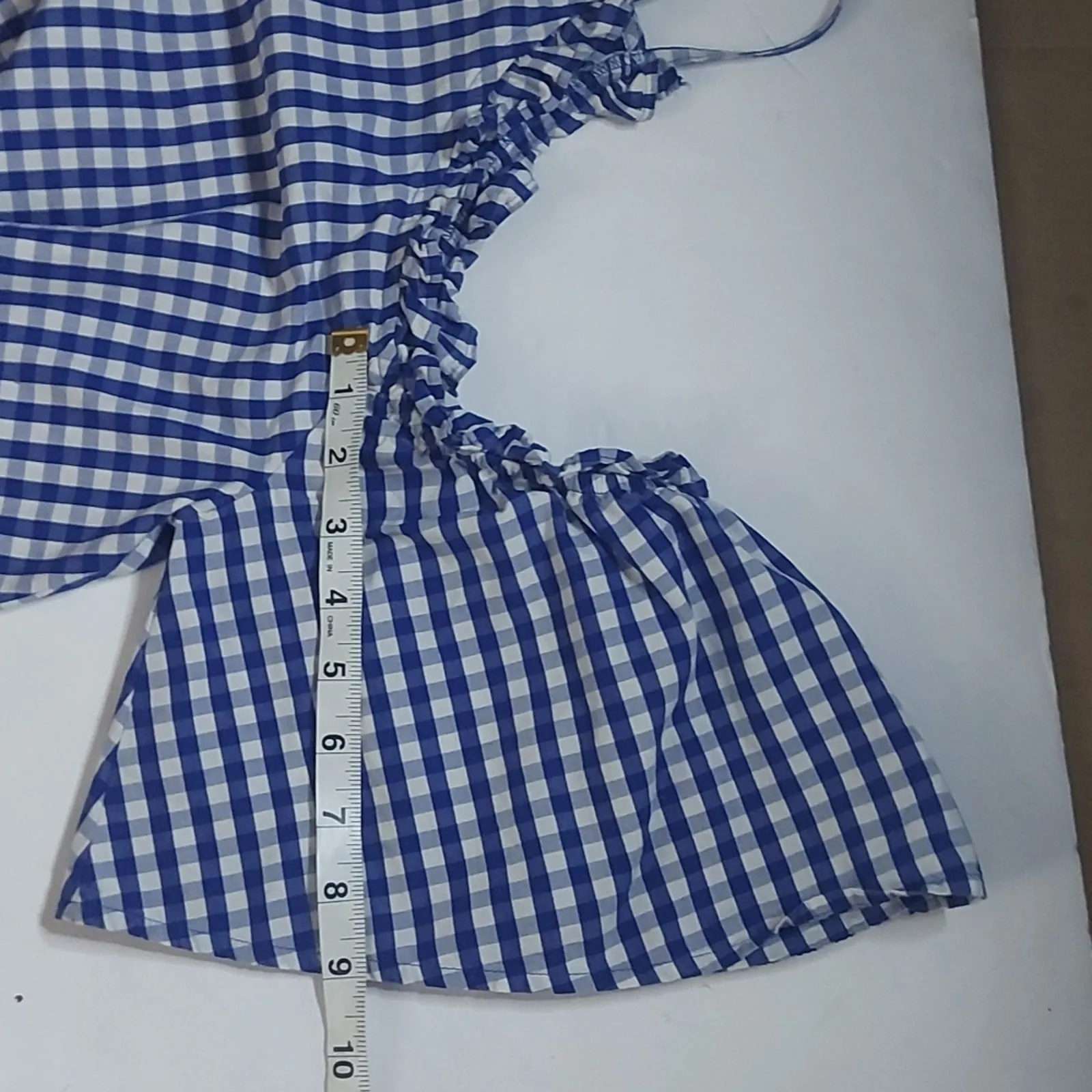Abound Gingham Cold Shoulder Blouse M Cottagecore Coquette Girl Boho Preppy Twee - Image 8