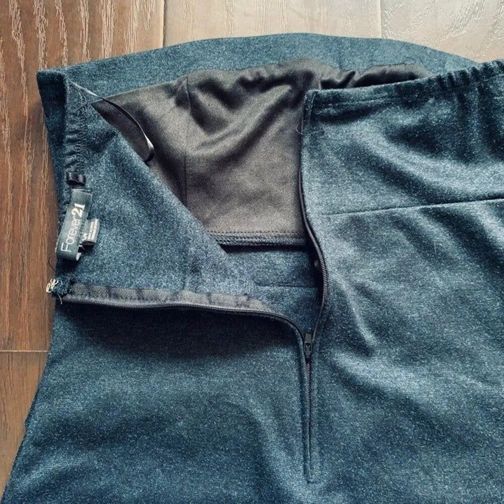 Forever 21 Y2K Western Blue Jean Denim-Like Bodycon Strapless Mini Dress |Size S - Image 6