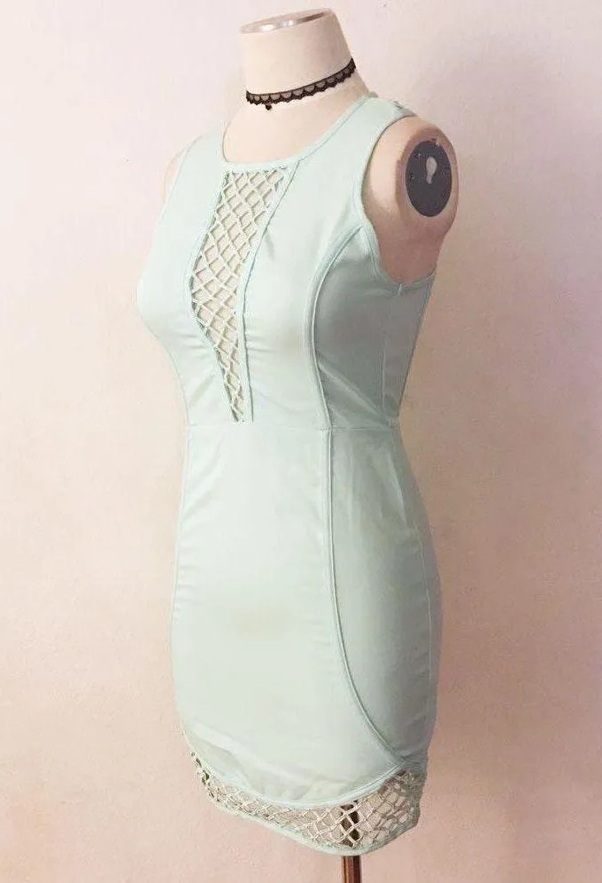 Cutout Sheer Fishnet Forming Sexy Bodycon Dress - Image 3