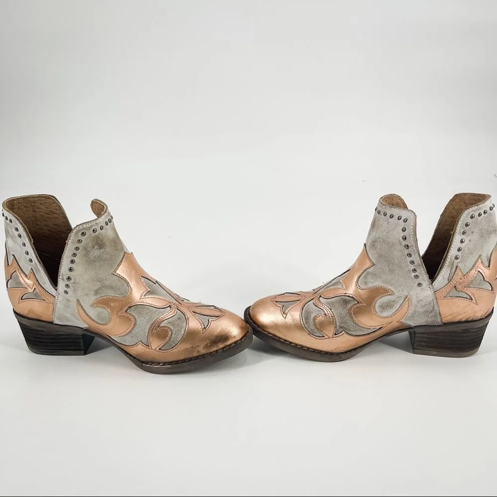 Corral Circle G Copper Overlay Cut Out Ankle Boots Booties Size 5.5 - Image 75