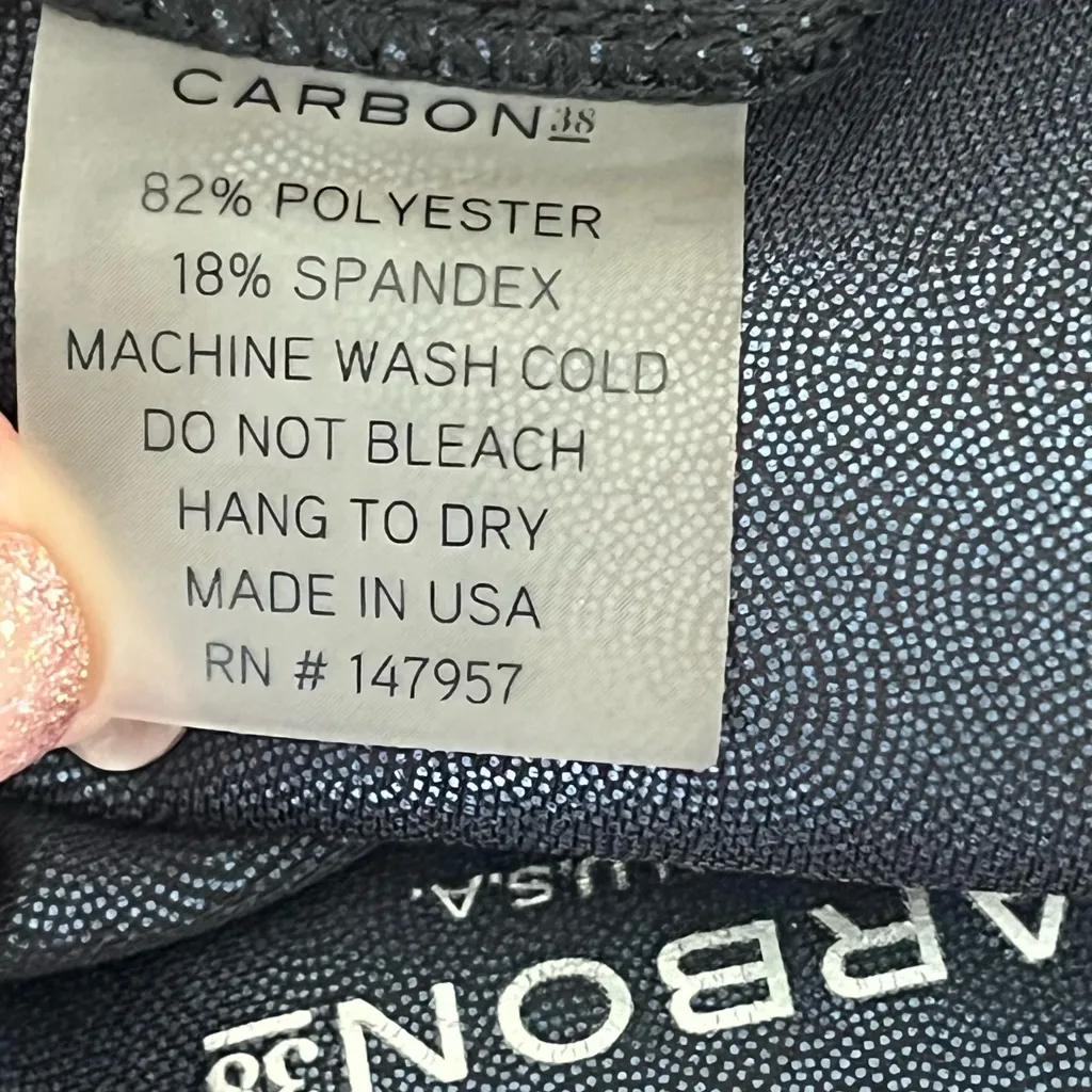 Carbon38 high rise metallic shine dot leggings medium Blue - Image 8