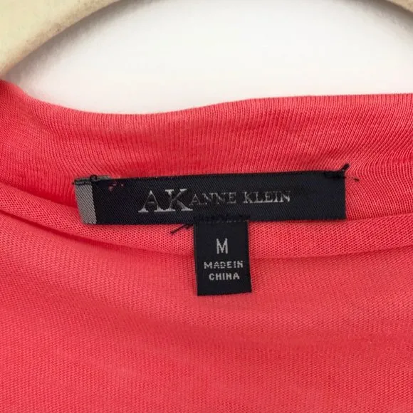 New  Asymmetrical Draped Cowl Neck Lightweight Top Coral - Image 14