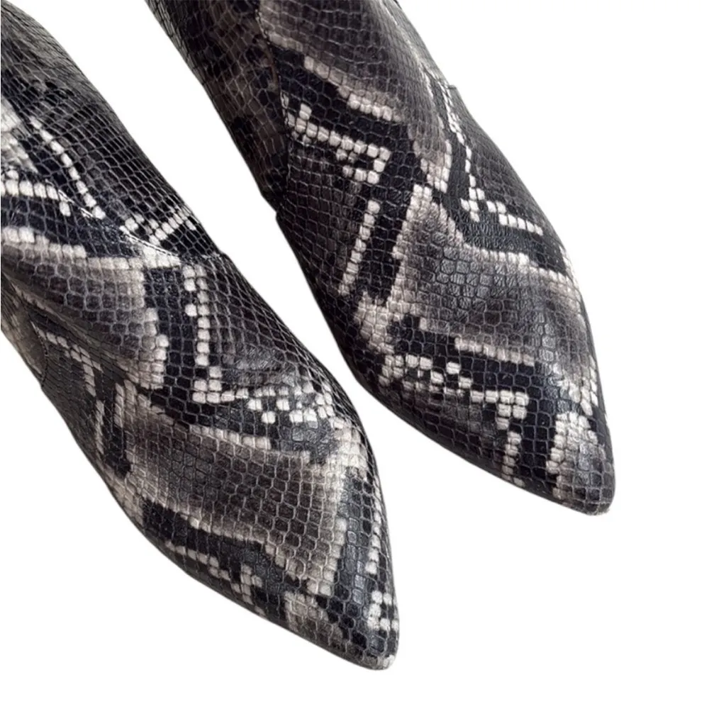 All Saints Leather Aster Snake Print Ankle Boots Size 9 - Image 4