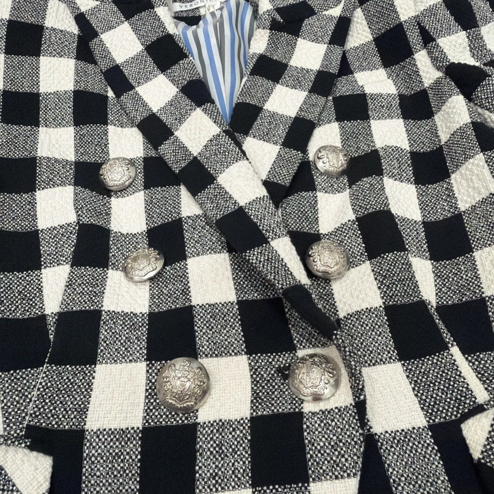 Veronica Beard Miller Black/White Check Dickey Blazer Jacket sz 2 - Image 3