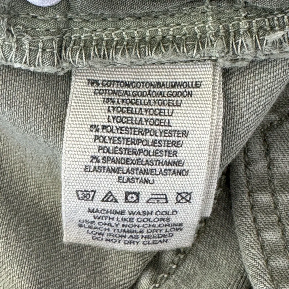 Free People SZ 27 Skinny Jeans Hi-Rise Distressed/Rips Stretch Zip Olive Green - Image 9