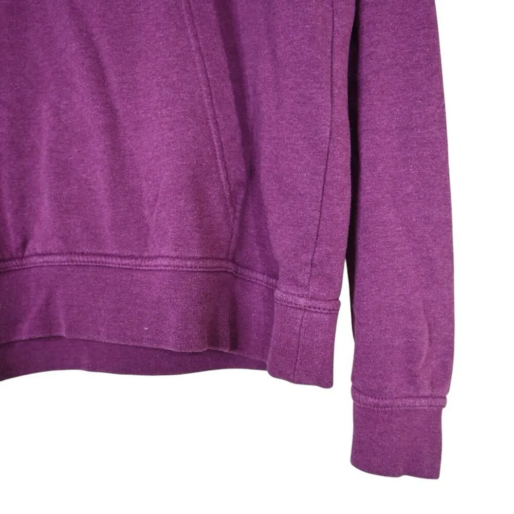 Nike Women's M Just Do It Funnel Neck Hoodie in Purple with Silver - Image 5