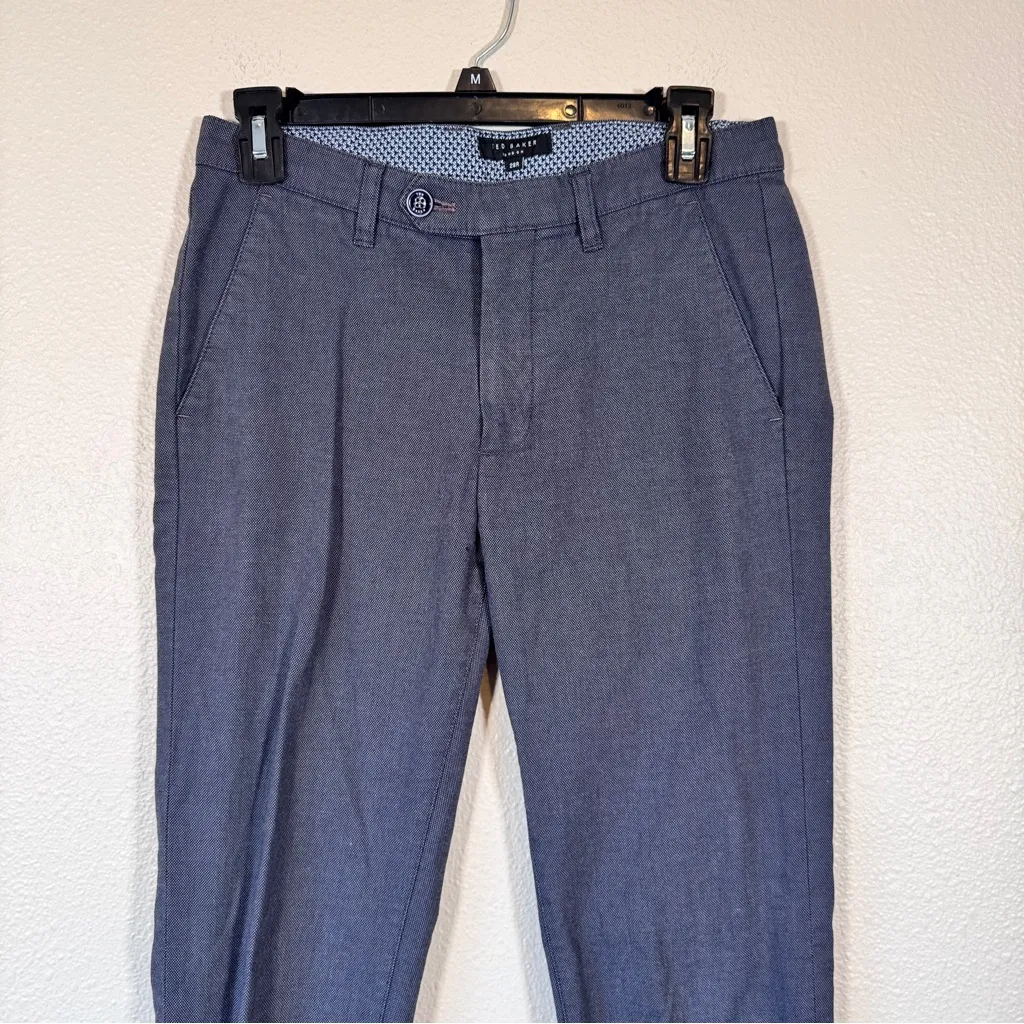 Ted Baker Blue Mid Rise Trouser Dress Pants Womens 28 Classic Preppy Slim Fit - Image 12