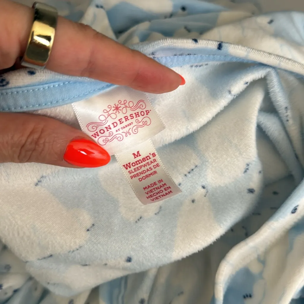 Target Wondershop Polar Bear Soft Holiday Pajama Lounge Top Blue Size Medium - Image 6