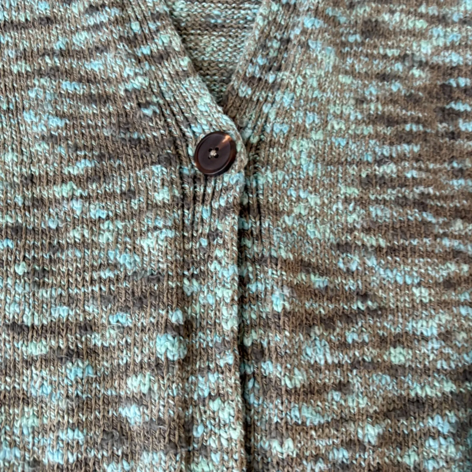 J.Jill Cotton One Button‎ Front Knit Cardigan Sweater Women's XS Green - Image 8