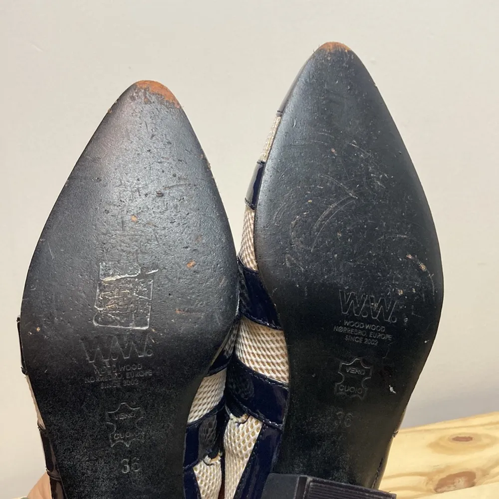 Wood Wood| Unique Patent Leather and Mesh Loafers sz 36 Blue - Image 9